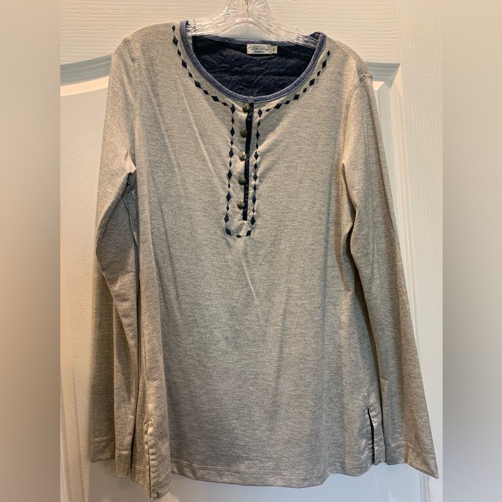 Tasha Polizzi silver shimmer long sleeve top